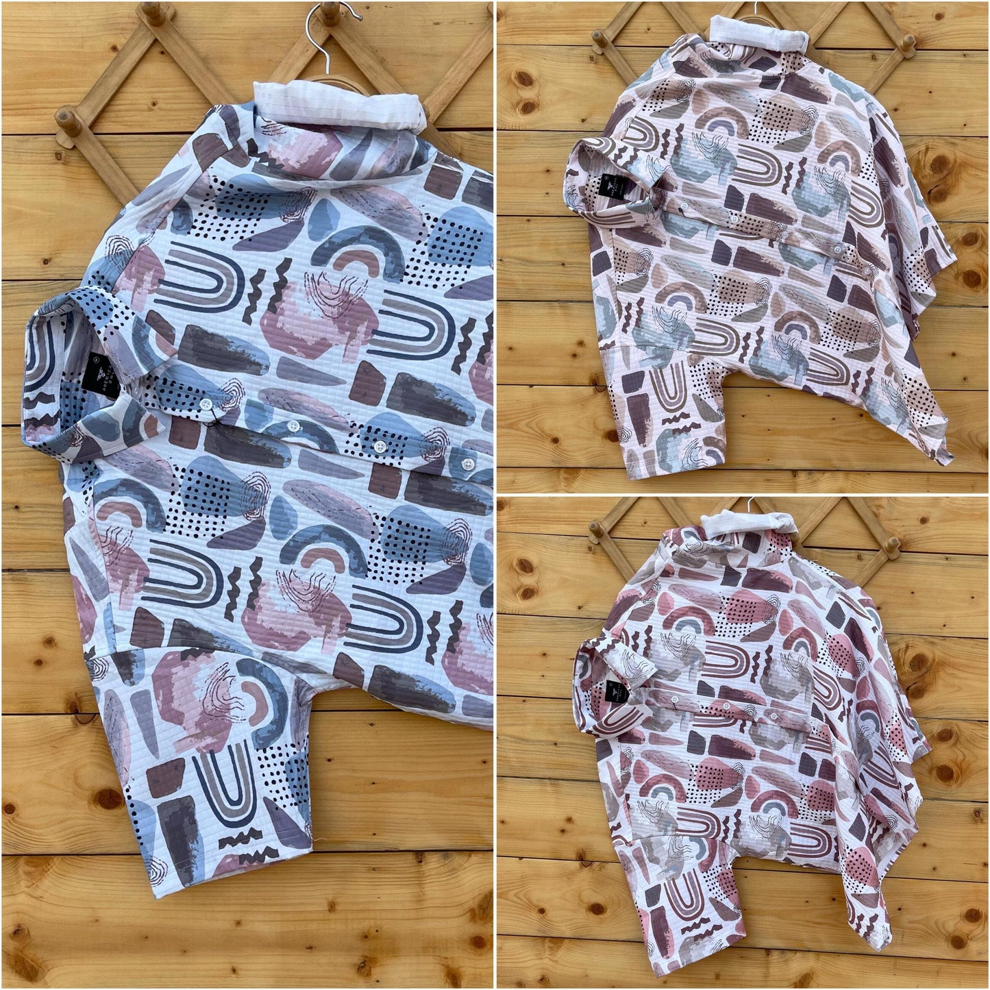 Imported Fabric American Owl Dynamic Print Half Sleeve Shirt