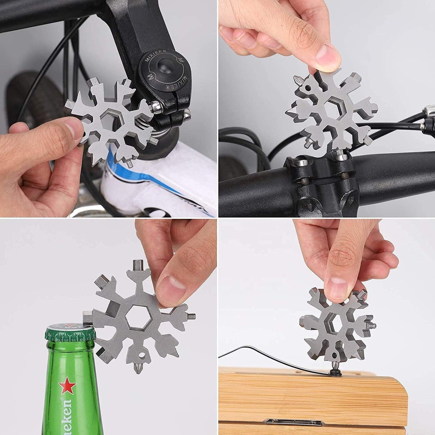 18 in 1 Stainless Steel Snowflake Multitool Wrench