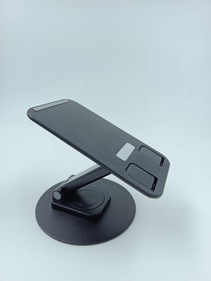 360° Rotation And Foldable Design Mobile Stand with Stable Metallic Round Base