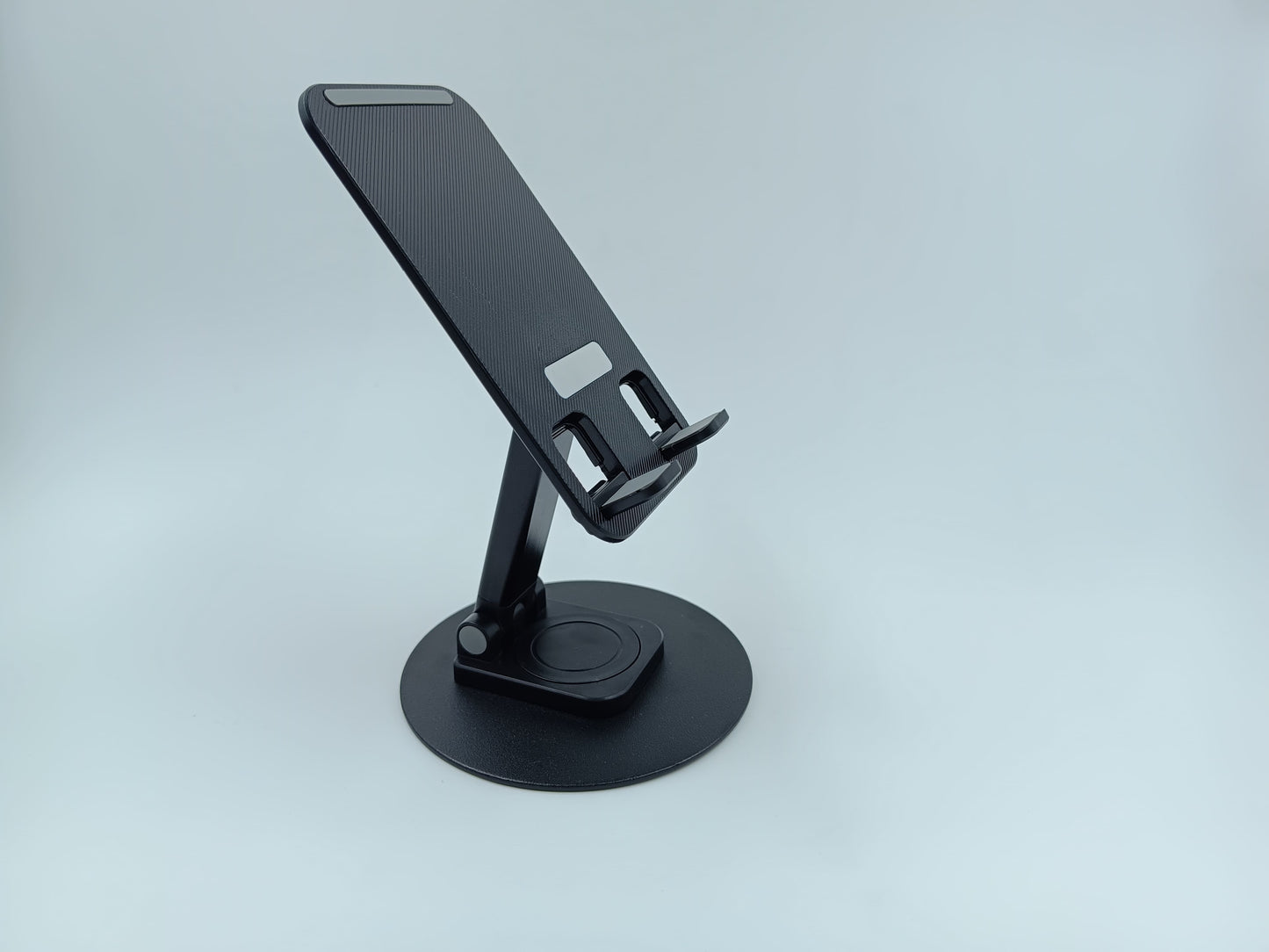 360° Rotation And Foldable Design Mobile Stand with Stable Metallic Round Base