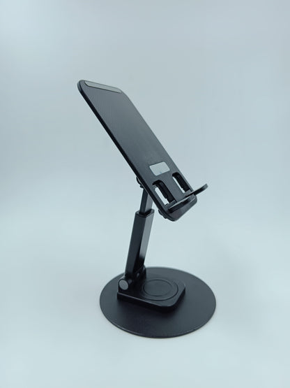 360° Rotation And Foldable Design Mobile Stand with Stable Metallic Round Base