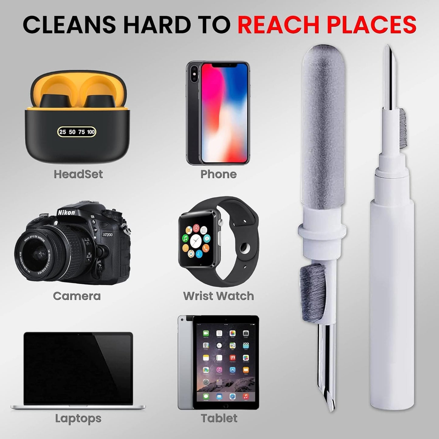 5 in 1 Soft Multi-Function Cleaning Tools Kit for Keyboard & Earphone Cleaner Soft High-Density Brush Set with Keycap Puller Corner Gap Duster Gadget for Laptop Air pods Pro