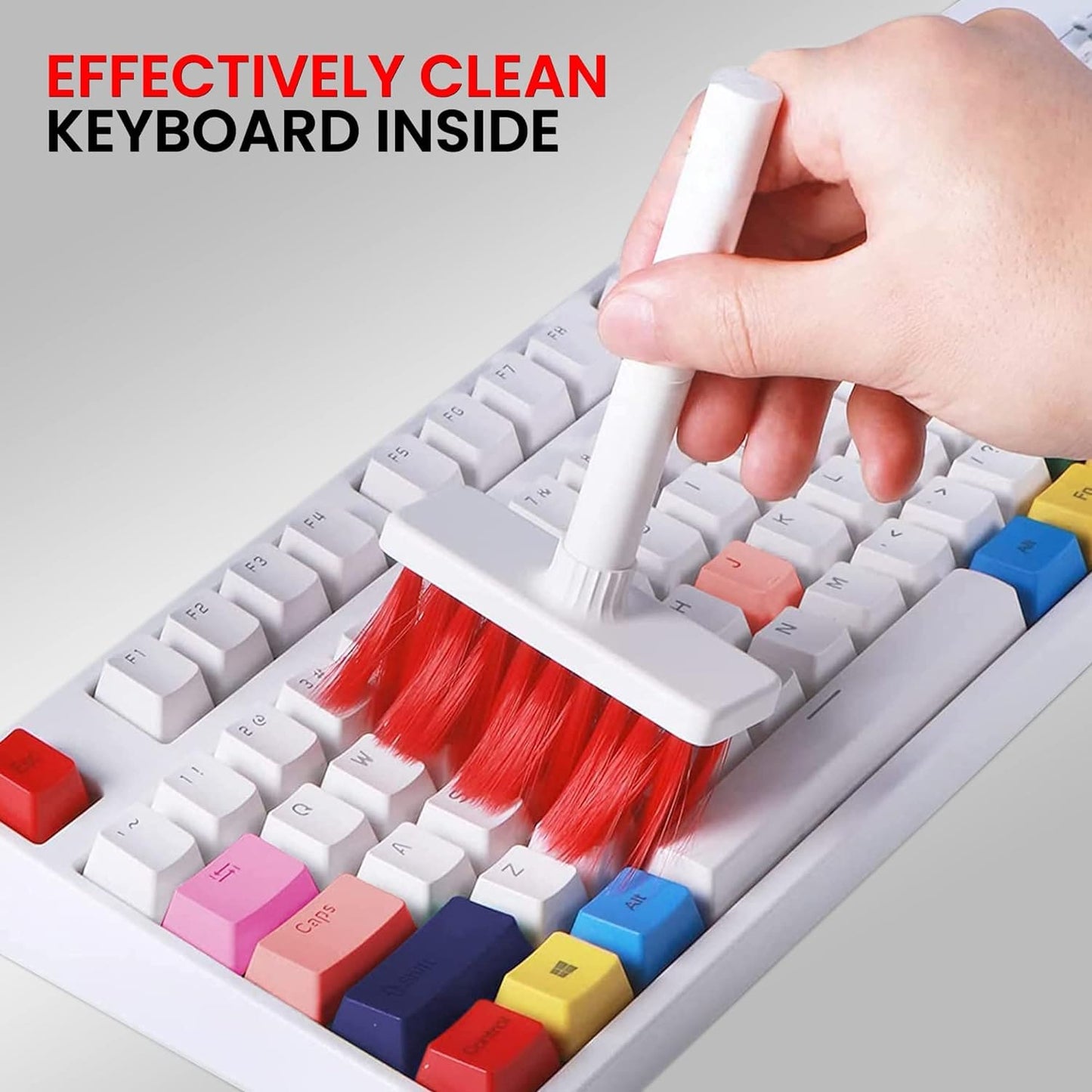 5 in 1 Soft Multi-Function Cleaning Tools Kit for Keyboard & Earphone Cleaner Soft High-Density Brush Set with Keycap Puller Corner Gap Duster Gadget for Laptop Air pods Pro