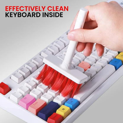 5 in 1 Soft Multi-Function Cleaning Tools Kit for Keyboard & Earphone Cleaner Soft High-Density Brush Set with Keycap Puller Corner Gap Duster Gadget for Laptop Air pods Pro