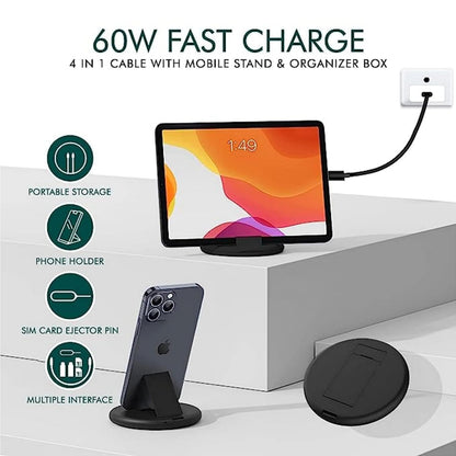 All in One 60W USB Fast Charging Travel Data Cable Set