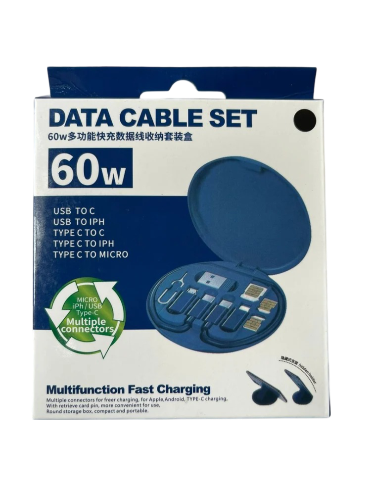 All in One 60W USB Fast Charging Travel Data Cable Set