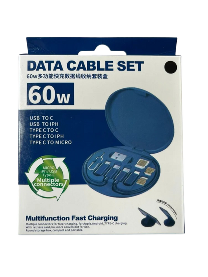 All in One 60W USB Fast Charging Travel Data Cable Set