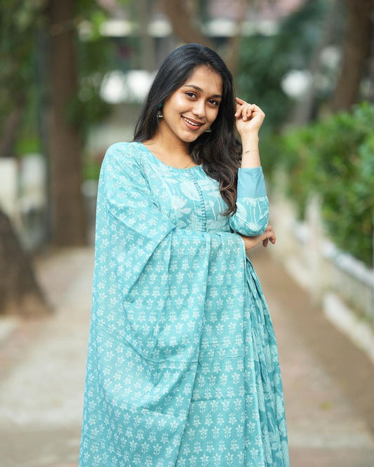 BLUE RANI Cotton 60 60 Suit Set