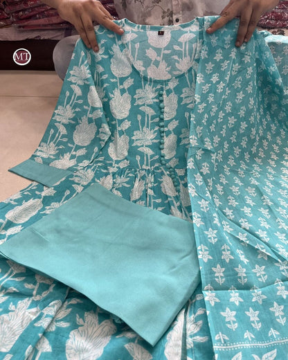 BLUE RANI Cotton 60 60 Suit Set