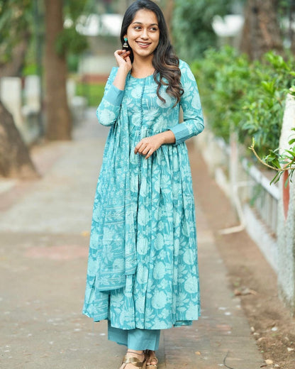BLUE RANI Cotton 60 60 Suit Set