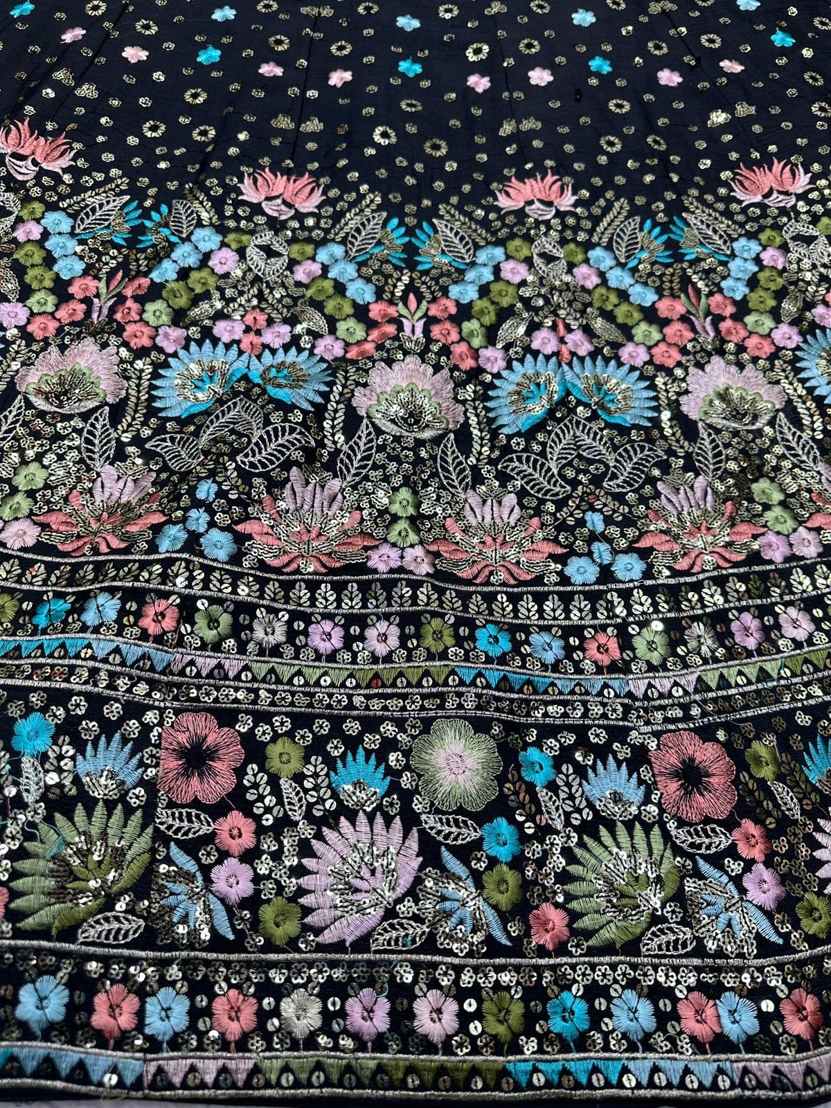 Beautiful Designer Lehenga Black and Blue Combination