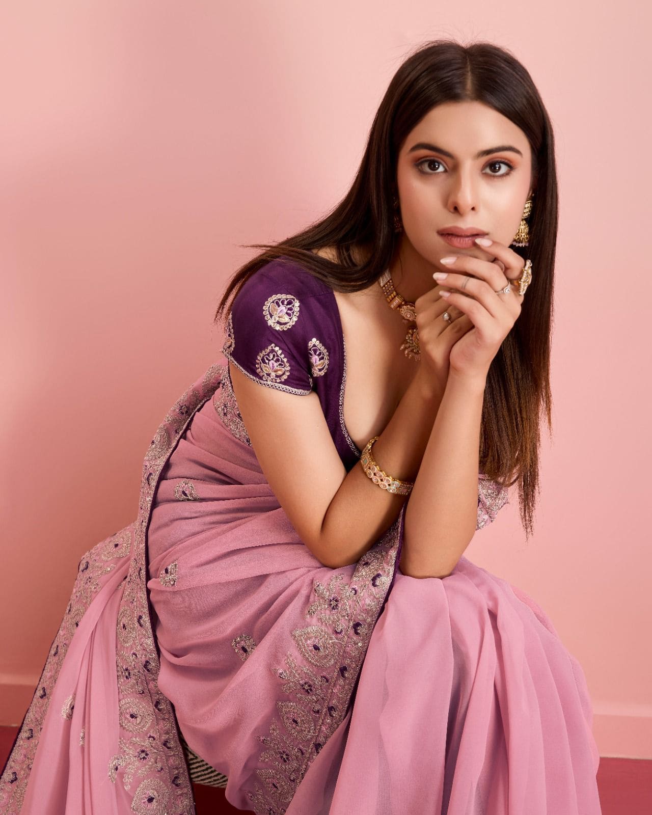 Beautiful Designer Saree On Soft Faux Georgette Fabric