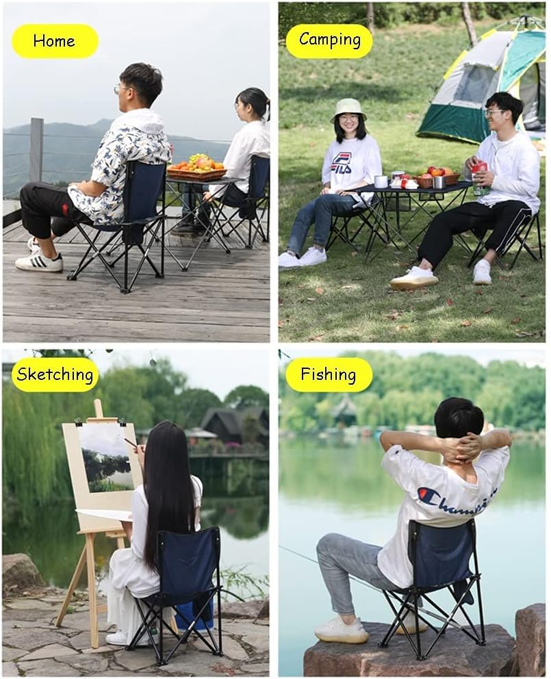 Camping Folding and Hocking Travel Chair with Carry Bag (1 Pcs, Small Size,)(Multicolor)