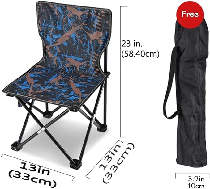 Camping Folding and Hocking Travel Chair with Carry Bag (1 Pcs, Small Size,)(Multicolor)