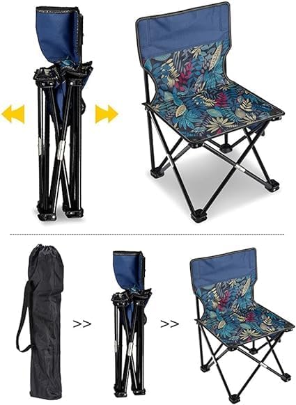 Camping Folding and Hocking Travel Chair with Carry Bag (1 Pcs, Small Size,)(Multicolor)