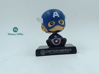 Super Hero Captain America Bobblehead Action Figure for Car Dashboard, Office Desk & Study Table (Pack of 1)