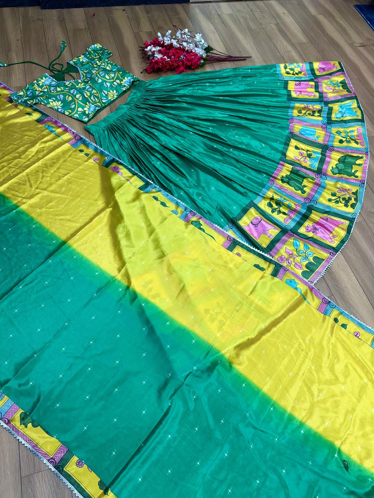 Chinon Lehenga Choli for festival