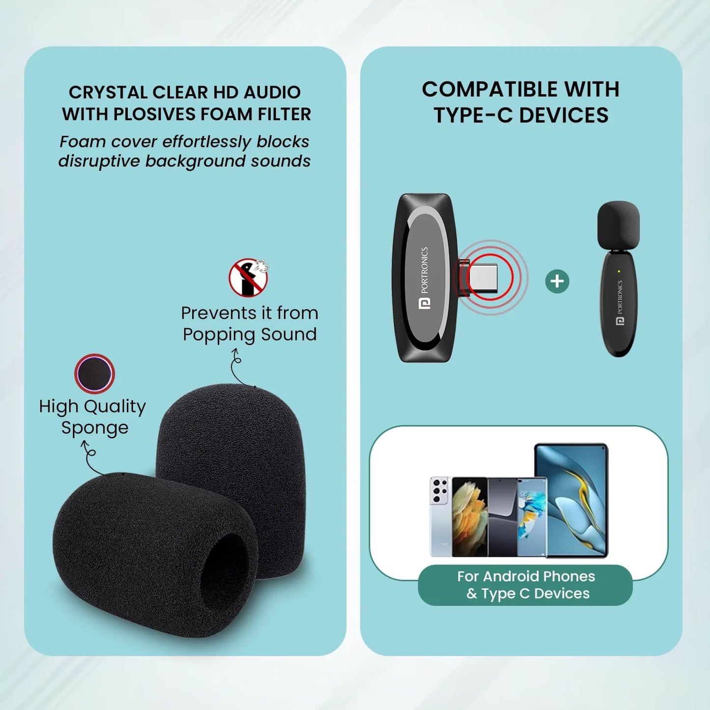 Portronics Dash 7 - Wireless Recording Microphone ( 1 Year Warranty )