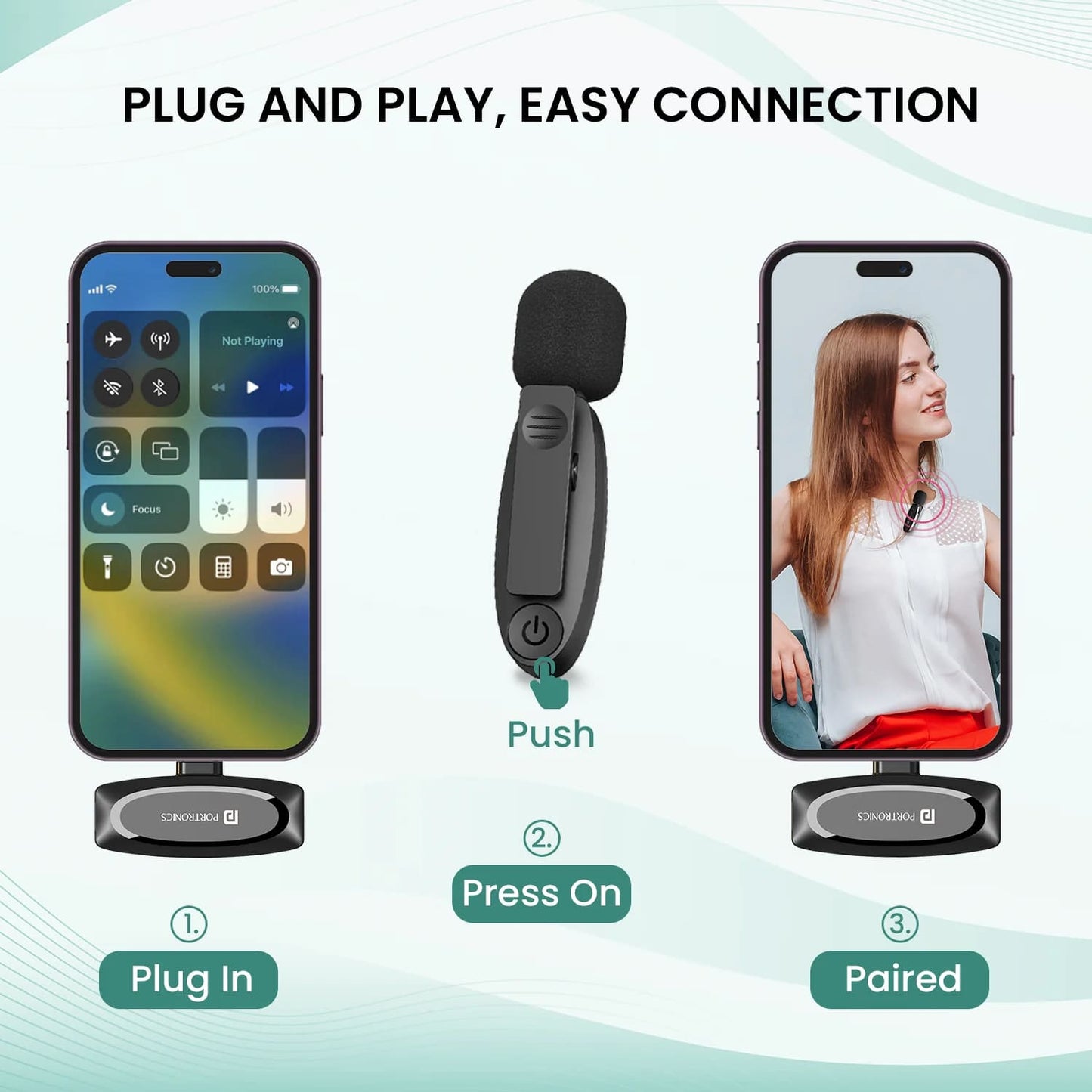 Portronics Dash 7 - Wireless Recording Microphone ( 1 Year Warranty )