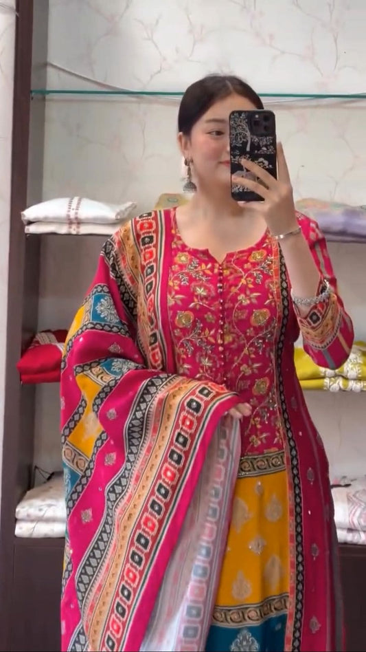 Design Collection Fancy Digital Print Kurti-pant With Dupatta