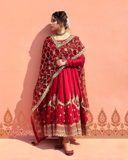 Designer Party Wear Look Gown and Dupatta in Fully Heavy Embroidery Sequence