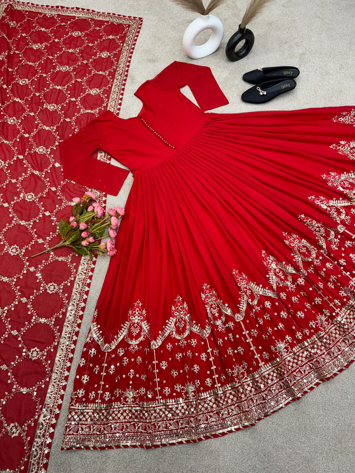 Designer Party Wear Look Gown and Dupatta in Fully Heavy Embroidery Sequence