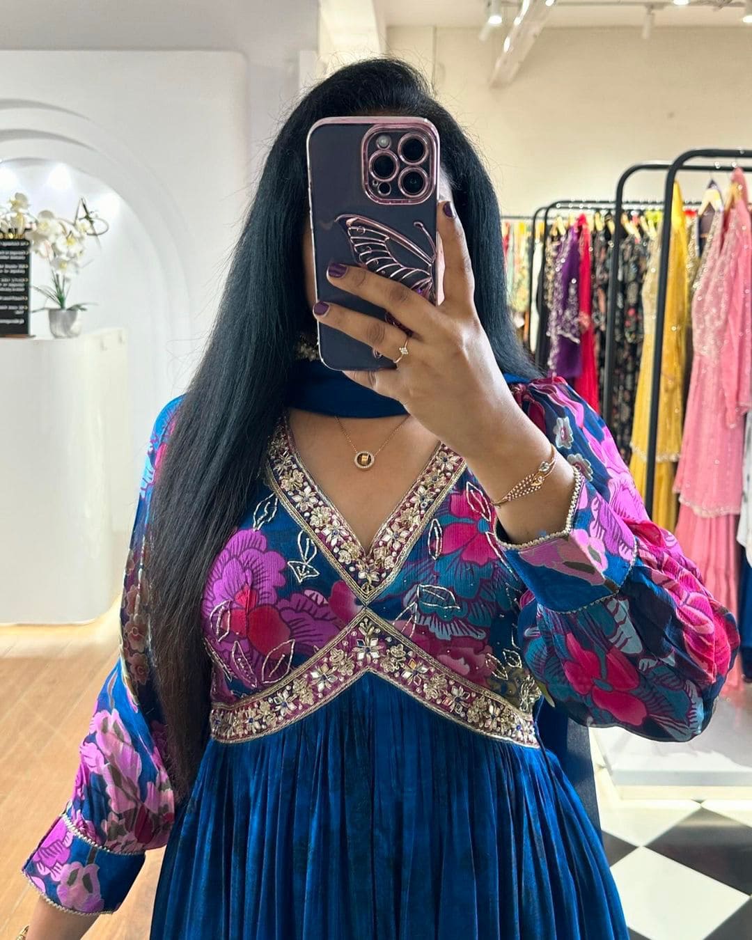 Designer Suit On heavy Faux Georgette fabric with Inner and Digital Print with Thread & Sequence Work