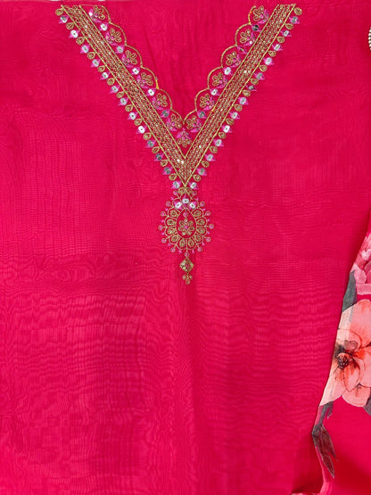 Designer Suit on Tibby Silk Fabric with inner and Thred & Sequence work