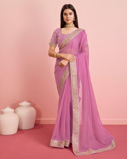 Party Wear Taby Silk Organza Saree