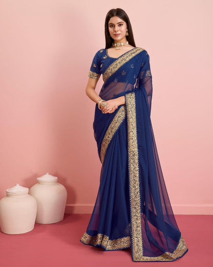 Party Wear Taby Silk Organza Saree