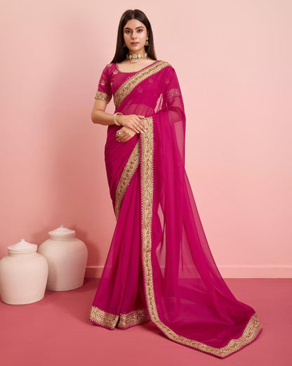 Party Wear Taby Silk Organza Saree