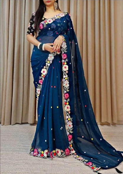 Georgette Fabric Designer Saree