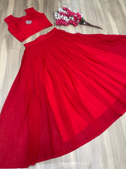 Georgette Festival Crop Top with Shrug
