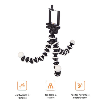 Gorilla Tripod for Mobile Phone with Phone Mount with Flexible Gorilla Stand for DSLR, Action Cameras