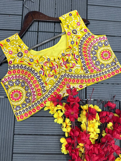 Haldi Rasam Special New Super Trending Embroidery cording work and Party Wear Shrug lehenga