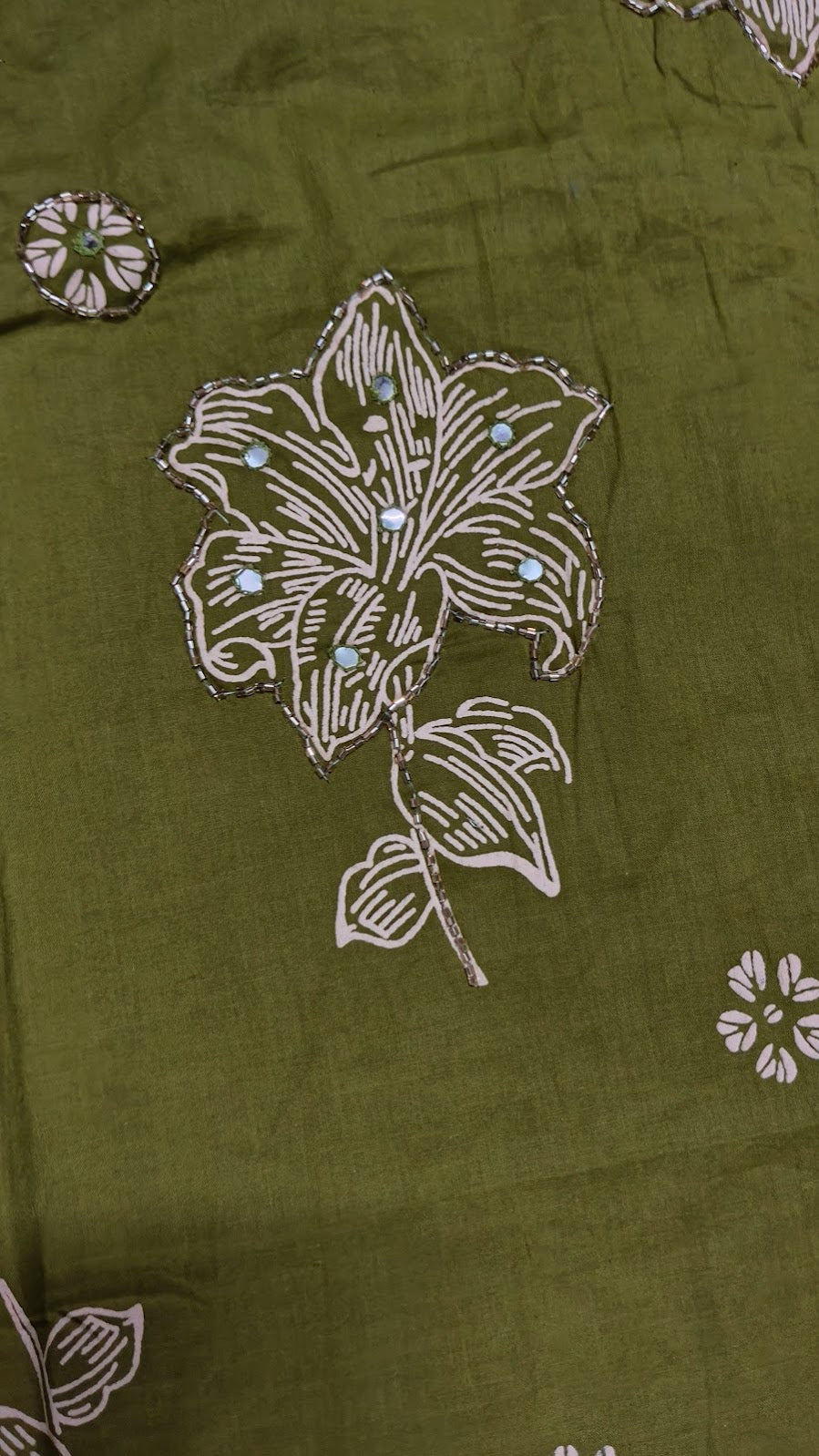 Olive Green Floral Printed Kurta Pant Set with Dupatta – Ethnic Cotton Suit for Women