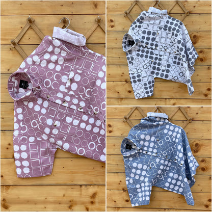 Imported Fabric American Owl Printed Half Sleeve Shirt