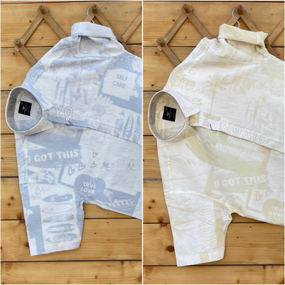 Imported Waffle Fabric Half Sleeves Shirt