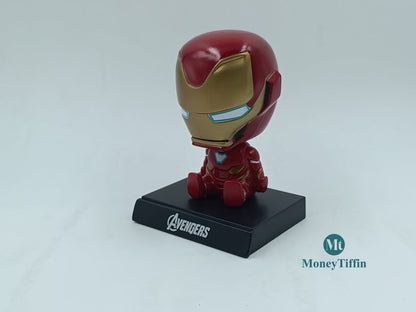 Super Hero Ironman Bobblehead Action Figure for Car Dashboard, Office Desk & Study Table (Pack of 1)