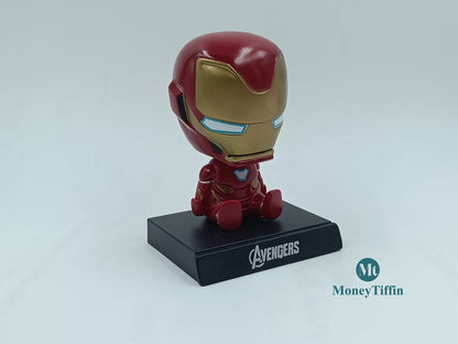 Super Hero Ironman Bobblehead Action Figure for Car Dashboard, Office Desk & Study Table (Pack of 1)