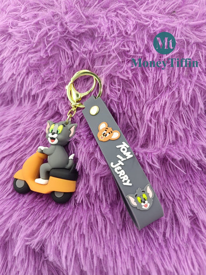 3D Premium Jerry On Scooter Keychain