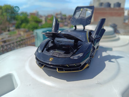 Lamborghini Centenario- Diecast Metal Car | ( 1:24 Scale Simulation Sound and Light Pull Back Series )