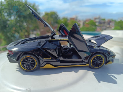 Lamborghini Centenario- Diecast Metal Car | ( 1:24 Scale Simulation Sound and Light Pull Back Series )