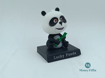 Lucky Panda Bobblehead Action Figure for Car Dashboard, Office Desk & Study Table (Pack of 1)