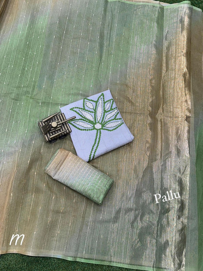 Lurex Linen Organza Saree With Dual Type Of Blouse | A Perfect Addition For Summer Season To Your Wardrobe