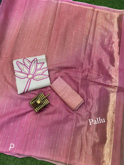 Lurex Linen Organza Saree With Dual Type Of Blouse | A Perfect Addition For Summer Season To Your Wardrobe