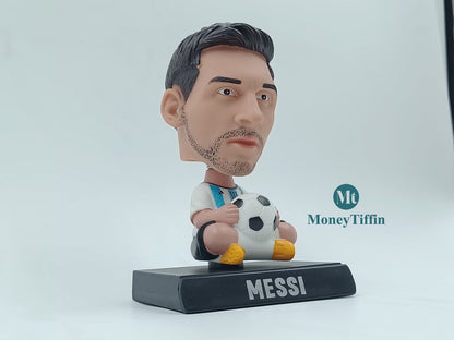 Messi Bobblehead Figures with Mobile Holder for Car Dashboard / Perfect Toy / Office Desk and Table