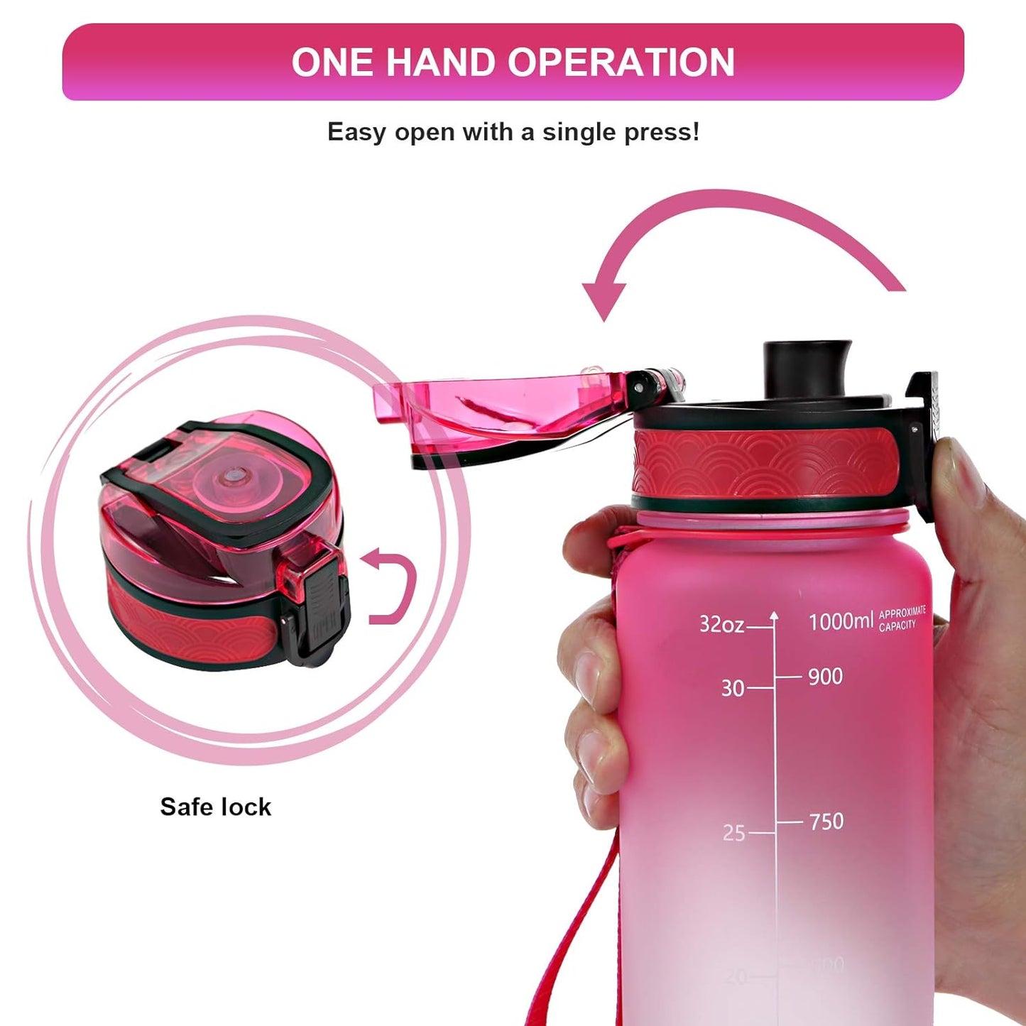 Motivational Fitness Sports Water Bottle ( 1000 ML )