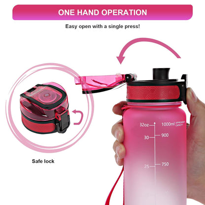 Motivational Fitness Sports Water Bottle ( 1000 ML )