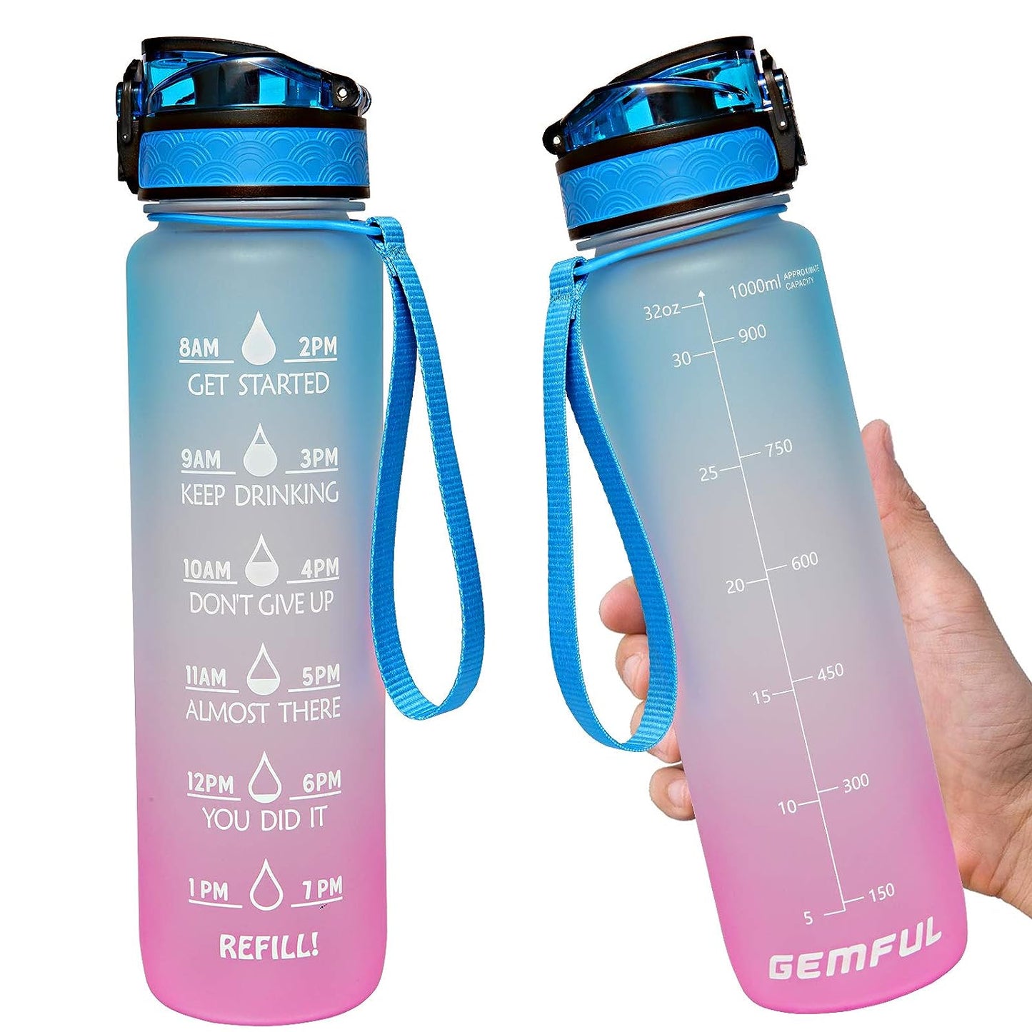 Motivational Fitness Sports Water Bottle ( 1000 ML )